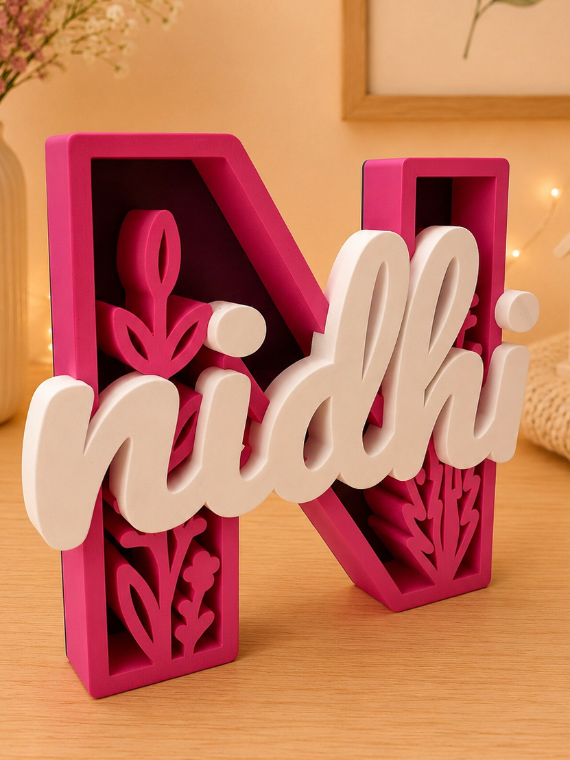 Floral Insert Theme Name Stand
