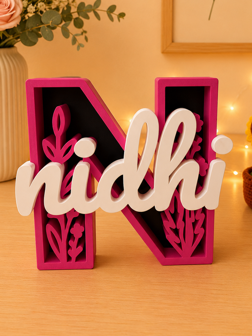 Floral Insert Theme Name Stand