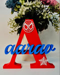 Spider-Man Inspired 3D Printed Name Stand – Personalized Superhero Desk Decor