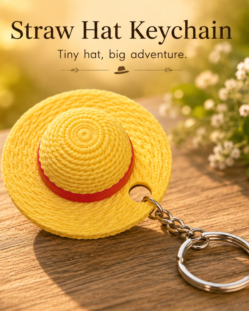 Straw Hat Keychain